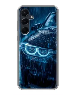 Чехол для Samsung Galaxy A55 с картинкой «BMW под дождем»