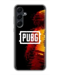 Чехол для Samsung Galaxy A55 с картинкой «Яркий логотип PUBG»