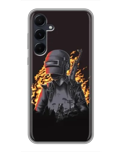 Чехол для Samsung Galaxy A55 с картинкой «PUBG — огненный силуэт» Чехол для Samsung Galaxy A55 с картинкой «PUBG — огненный силуэт»