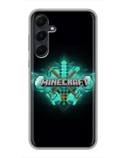Чехол для Samsung Galaxy A55 с картинкой «Minecraft Diamond лого» Чехол для Samsung Galaxy A55 с картинкой «Minecraft Diamond лого»