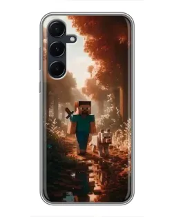Чехол для Samsung Galaxy A55 с картинкой «Стив в лесу» Чехол для Samsung Galaxy A55 с картинкой «Стив в лесу»