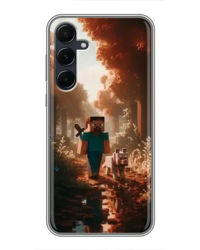 Чехол для Samsung Galaxy A55 с картинкой «Стив в лесу» Чехол для Samsung Galaxy A55 с картинкой «Стив в лесу»