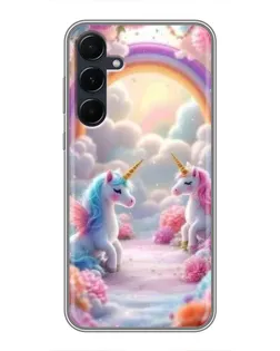 Чехол для Samsung Galaxy A55 с картинкой «Радуга и единороги» Чехол для Samsung Galaxy A55 с картинкой «Радуга и единороги»