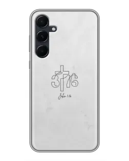 Чехол для Samsung Galaxy A55 с картинкой «Иоанна 3:16 Крест» Чехол для Samsung Galaxy A55 с картинкой «Иоанна 3:16 Крест»