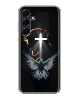 Чехол для Samsung Galaxy A55 с картинкой «Голубь и Свет»