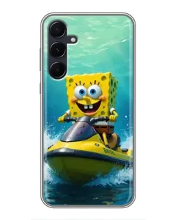 Чехол для Samsung Galaxy A55 с картинкой «Спанч Боб на гидроцикле» Чехол для Samsung Galaxy A55 с картинкой «Спанч Боб на гидроцикле»