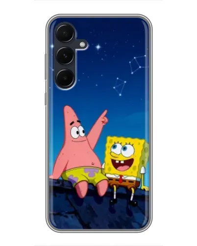 Чехол для Samsung Galaxy A55 с картинкой «Губка Боб и Патрик ночью» Чехол для Samsung Galaxy A55 с картинкой «Губка Боб и Патрик ночью»