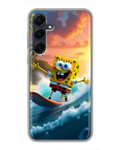 Чехол для Samsung Galaxy A55 с картинкой «Губка Боб серфингист» Чехол для Samsung Galaxy A55 с картинкой «Губка Боб серфингист»