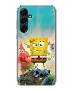 Чехол для Samsung Galaxy A55 с картинкой «Спанч Боб победитель»