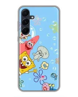 Чехол для Samsung Galaxy A55 с картинкой «Веселые пузырьки»