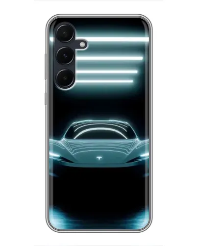 Чехол для Samsung Galaxy A55 с картинкой «Tesla в неоне» Чехол для Samsung Galaxy A55 с картинкой «Tesla в неоне»
