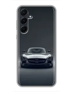 Чехол для Samsung Galaxy A55 с картинкой «Mercedes на черном»