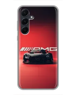 Чехол для Samsung Galaxy A55 с картинкой «Mercedes AMG — красная линия»