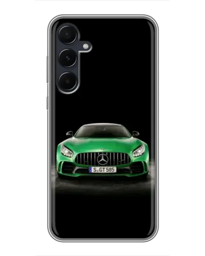 Чехол для Samsung Galaxy A55 с картинкой «Mercedes — неоновый лого»