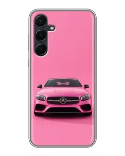 Чехол для Samsung Galaxy A55 с картинкой «Розовый Mercedes AMG»