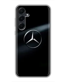 Чехол для Samsung Galaxy A55 с картинкой «Mercedes на металле»