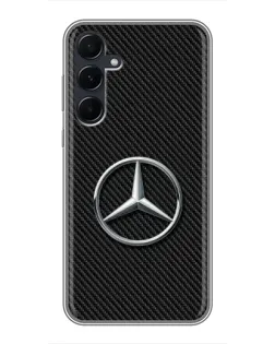 Чехол для Samsung Galaxy A55 с картинкой «Карбоновый Mercedes стиль»