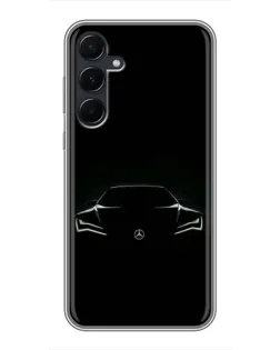 Чехол для Samsung Galaxy A55 с картинкой «Mercedes — силуэт авто»
