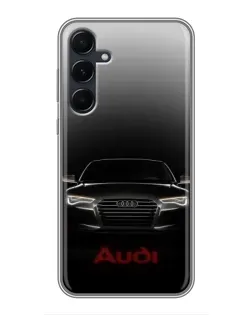 Чехол для Samsung Galaxy A55 с картинкой «Audi — градиентный контур» Чехол для Samsung Galaxy A55 с картинкой «Audi — градиентный контур»