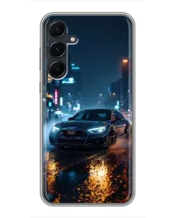 Чехол для Samsung Galaxy A55 с картинкой «Ночной город и Audi» Чехол для Samsung Galaxy A55 с картинкой «Ночной город и Audi»