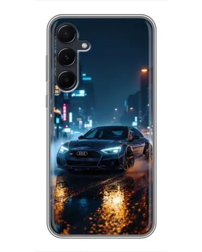 Чехол для Samsung Galaxy A55 с картинкой «Ночной город и Audi» Чехол для Samsung Galaxy A55 с картинкой «Ночной город и Audi»