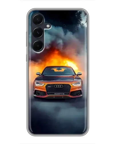 Чехол для Samsung Galaxy A55 с картинкой «Audi в огненном дыму» Чехол для Samsung Galaxy A55 с картинкой «Audi в огненном дыму»