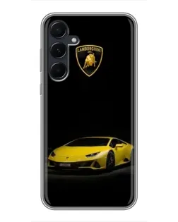 Чехол для Samsung Galaxy A55 с картинкой «Lamborghini желтый акцент»
