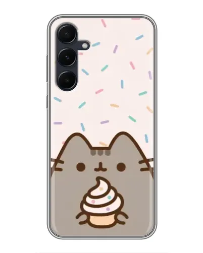 Чехол для Samsung Galaxy A55 с картинкой «Пушин с кексом» Чехол для Samsung Galaxy A55 с картинкой «Пушин с кексом»
