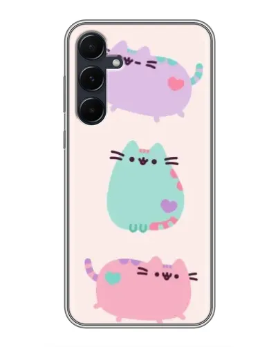 Чехол для Samsung Galaxy A55 с картинкой «Pusheen трио» Чехол для Samsung Galaxy A55 с картинкой «Pusheen трио»