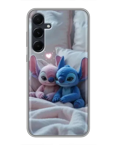 Чехол для Samsung Galaxy A55 с картинкой «Плюшевые Стич Ангел»