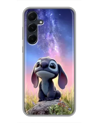 Чехол для Samsung Galaxy A55 с картинкой «Стич на рассвете»