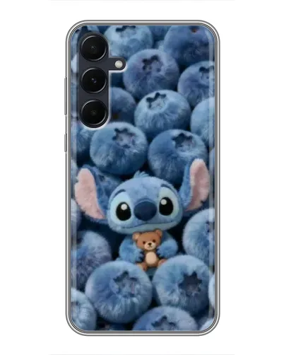 Чехол для Samsung Galaxy A55 с картинкой «Стич и голубика»