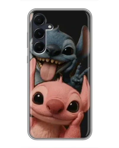 Чехол для Samsung Galaxy A55 с картинкой «Стич и Ангел»