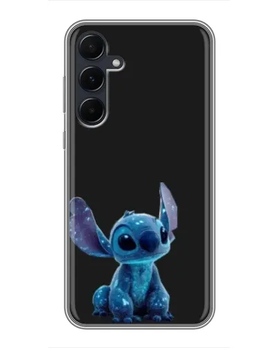 Чехол для Samsung Galaxy A55 с картинкой «Стич на черном»