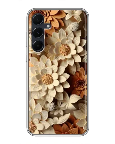 Чехол для Samsung Galaxy A55 с картинкой «Бежевый флористический декор» Чехол для Samsung Galaxy A55 с картинкой «Бежевый флористический декор»