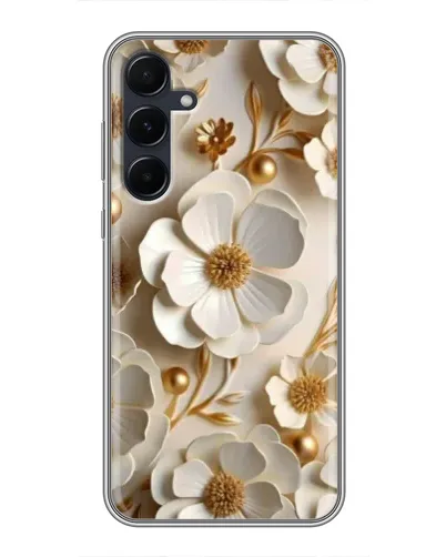 Чехол для Samsung Galaxy A55 с картинкой «Белие бумажние цвети» Чехол для Samsung Galaxy A55 с картинкой «Белие бумажние цвети»