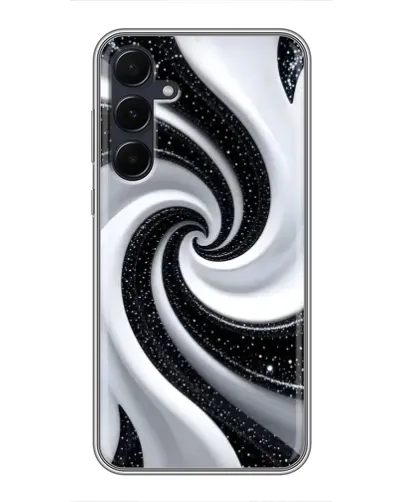 Чехол для Samsung Galaxy A55 с картинкой «Черно-белая спираль»