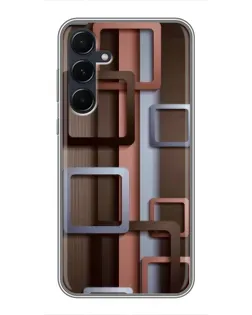 Чехол для Samsung Galaxy A55 с картинкой «Коричневые объемные квадраты» Чехол для Samsung Galaxy A55 с картинкой «Коричневые объемные квадраты»
