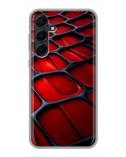 Чехол для Samsung Galaxy A55 с картинкой «Красная глянцевая сетка»