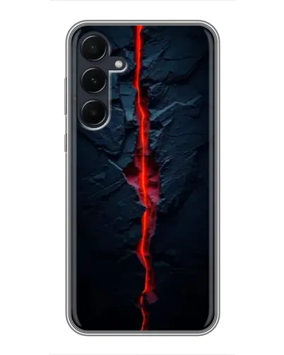 Чехол для Samsung Galaxy A55 с картинкой «Kрасная лавовая трещина»
