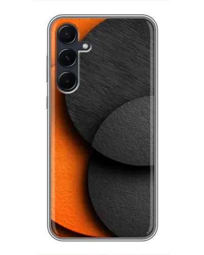 Чехол для Samsung Galaxy A55 с картинкой «Геометрия оранжевых кругов»