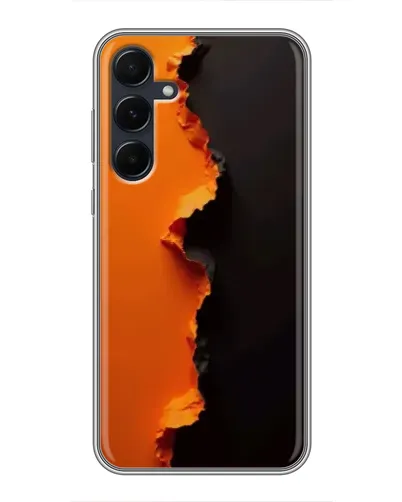 Чехол для Samsung Galaxy A55 с картинкой «Оранжевый разлом»