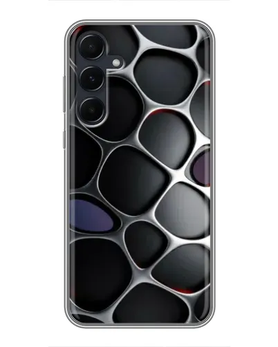 Чехол для Samsung Galaxy A55 с картинкой «Объемная темная решетка»