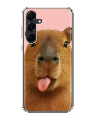 Чехол для Samsung Galaxy A55 с картинкой «Капибара с языком» Чехол для Samsung Galaxy A55 с картинкой «Капибара с языком»