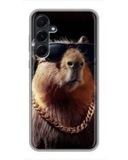 Чехол для Samsung Galaxy A55 с картинкой «Капибара золотая цепь»