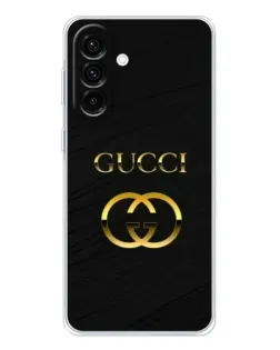 Чехол для Samsung Galaxy A56 5G с картинкой «Золотой логотип Gucci»