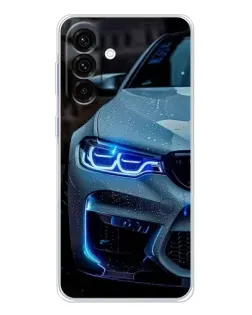 Чехол для Samsung Galaxy A56 5G с картинкой «Взгляд BMW с синими фарами»