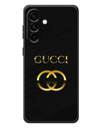 Чехол для Samsung Galaxy A57 с картинкой «Золотой логотип Gucci»