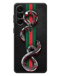 Чехол для Samsung Galaxy A57 с картинкой «Gucci — змея на полосе»