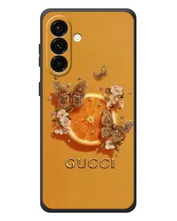 Чехол для Samsung Galaxy A57 с картинкой «Gucci — золотые бабочки»